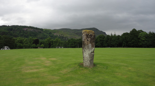 Airthrey Castle standing stone looking north east