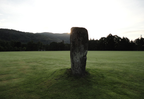 Summer solstice sunrise at the Airthrey castle standing stone