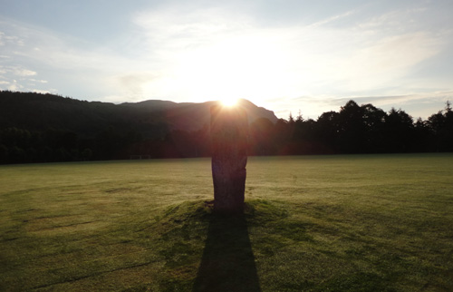 Summer solstice at the Airthrey castle standing stone